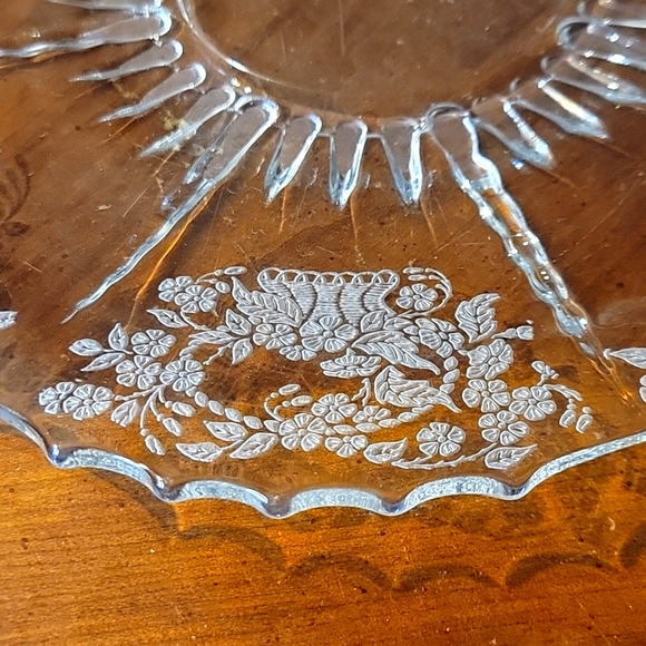 New Martinsville Glass Co Clear Glass Dessert / Serving Plate RADIANCE 1936-1944 - Picture 5 of 5